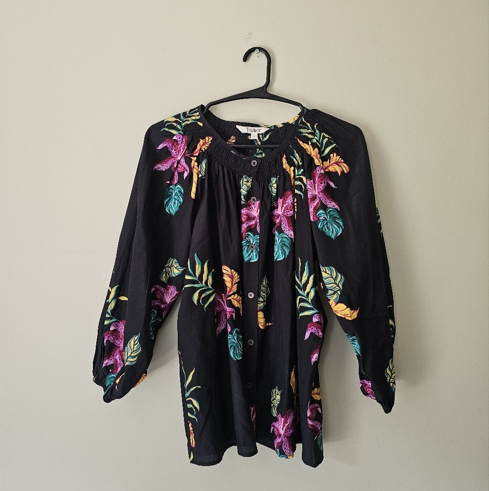 Tucker Classic Farm Rio Blouse Silk Cotton Blend - Picture 3 of 8